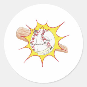 Sticker Rond Logo du softball