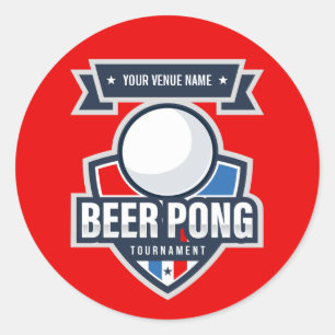 Sticker Rond Logo du tournoi de bière personnalisable