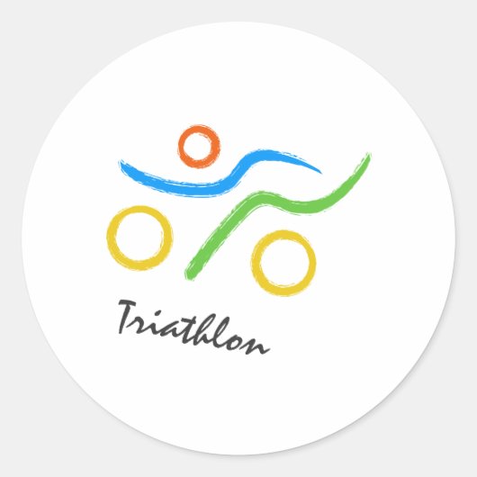 Sticker Rond Logo du triathlon (Devant)