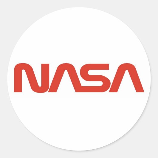 Sticker Rond Logo du ver rouge de la NASA (Devant)
