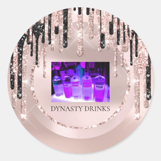 Sticker Rond Logo Dynasty Drinks Événement Lux Drivers Rose Par (Devant)