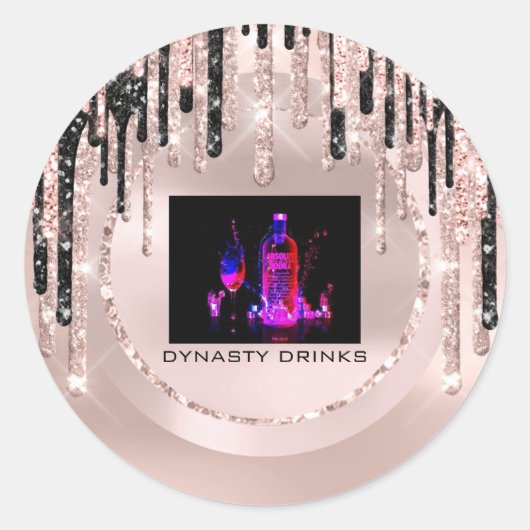Sticker Rond Logo Dynasty Drinks Événement Pink Drivers Rose Pa (Devant)