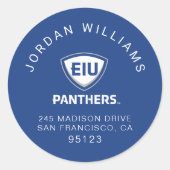 Sticker Rond Logo Eastern Illinois Panthers Shield & Wordmark (Devant)