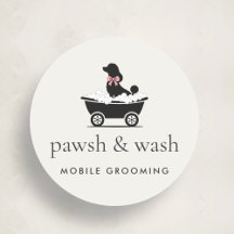 Logo Élégant de Toiletteur Canin Mobile Classique