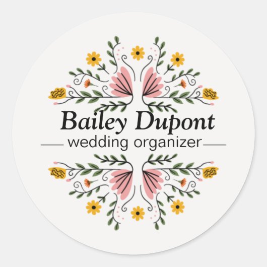Sticker Rond logo élégant du planificateur de mariage (Devant)