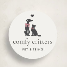 Logo élégant et classique de pet-sitter avec texte