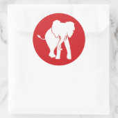 Sticker Rond Logo Eléphant blanc mignon 2 choisir la couleur ar (Sac)