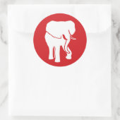 Sticker Rond Logo Eléphant blanc mignon, choisissez la couleur (Sac)