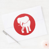 Sticker Rond Logo Eléphant blanc moderne choisir la couleur arr (Enveloppe)