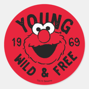 Sticker Rond Logo Elmo Skate - Young, Wild & Free 1969