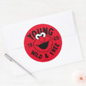 Sticker Rond Logo Elmo Skate - Young, Wild & Free 1969 (Enveloppe)