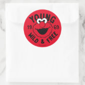 Sticker Rond Logo Elmo Skate - Young, Wild & Free 1969 (Sac)