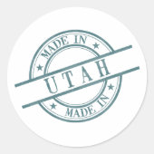 Sticker Rond Logo en caoutchouc rond vert de l'Utah (Devant)