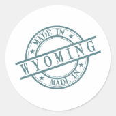 Sticker Rond Logo en caoutchouc rond vert du Wyoming (Devant)