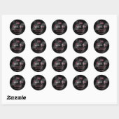Sticker Rond Logo en Merci d'encre noire en texte rose (Feuille)
