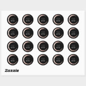 Sticker Rond Logo en noir blanc Merci minimalisme Rose (Feuille)