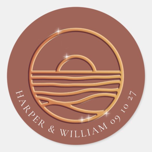 Sticker Rond Logo en or mariage (Devant)