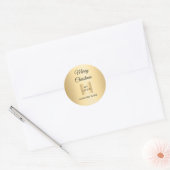 Sticker Rond logo entreprise or Noël (Enveloppe)