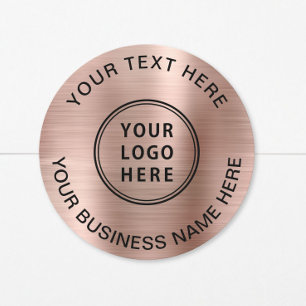 Sticker Rond Logo Entreprise Rose Gold