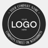 Sticker Rond Logo et adresse de Black Company (Devant)