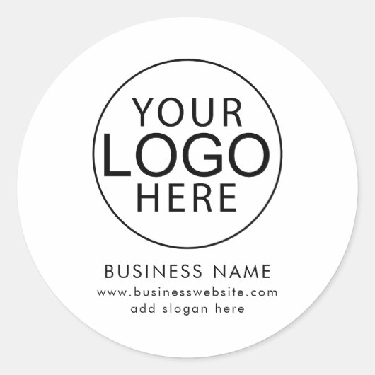 Sticker Rond Logo et site Web d'entreprise simple (Devant)