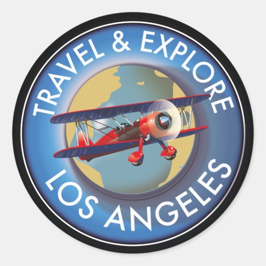 Sticker Rond Logo Explorez Los Angeles (Devant)