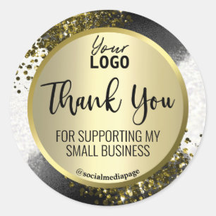 Sticker Rond Logo Extraordinaire de Merci de Parties scintillan