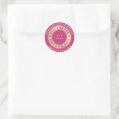 Sticker Rond Logo fait main Nom Web Heart Love Pink Gold (Sac)