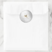 Sticker Rond Logo fait main Nom Web Pegasus Horse Silver Gold (Sac)