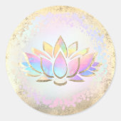 Sticker Rond logo faux holographique lotus (Devant)