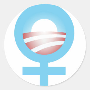 Sticker Rond Logo Femmes pour Obama