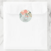 Sticker Rond Logo floral d'Ambrosia Bleu Dusky (Sac)