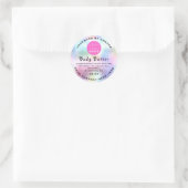 Sticker Rond Logo Holographe Nom fait main Beurre de corps Cosm (Sac)