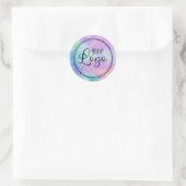 Sticker Rond Logo Holographique Faux Aqua Rainbow Foil (Sac)