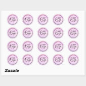 Sticker Rond Logo Holographique Faux Pink Foil (Feuille)