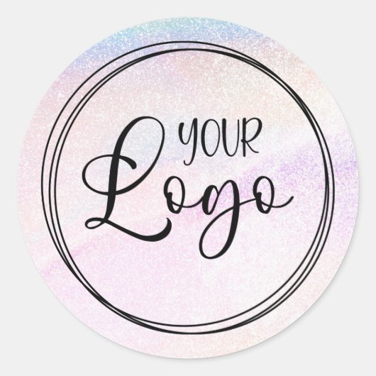 Sticker Rond Logo Holographique Parties scintillant arc-en-ciel (Devant)