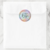 Sticker Rond Logo Holographique Parties scintillant Rainbow Omb (Sac)