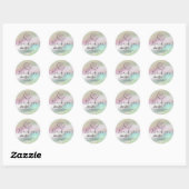 Sticker Rond logo holographique script merci tour classique s (Feuille)
