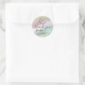 Sticker Rond logo holographique script merci tour classique s (Sac)