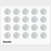 Sticker Rond logo holographique script merci tour classique s (Feuille)