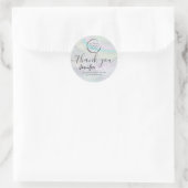 Sticker Rond logo holographique script merci tour classique s (Sac)