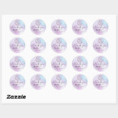 Sticker Rond logo holographique script merci tour classique s (Feuille)