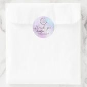 Sticker Rond logo holographique script merci tour classique s (Sac)
