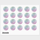 Sticker Rond logo holographique script merci tour classique s (Feuille)