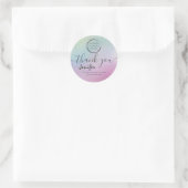 Sticker Rond logo holographique script merci tour classique s (Sac)