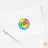 Sticker Rond Logo Holographique Vivid Iridescente (Enveloppe)