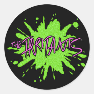 Sticker Rond Logo Irritants Splat Rose/Vert