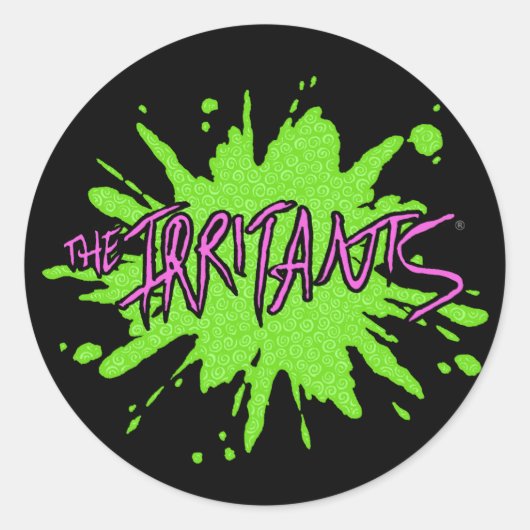 Sticker Rond Logo Irritants Splat Rose/Vert (Devant)