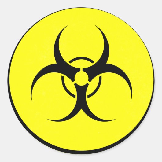 Sticker Rond Logo jaune bio-danger (Devant)