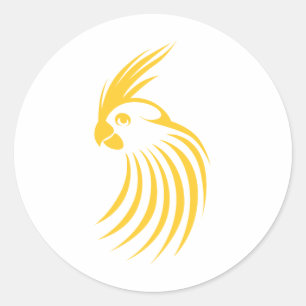 Sticker Rond Logo jaune fait sur commande de Cockatiel